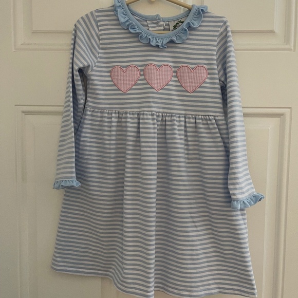 Cecil and Lou Other - Cecil and Lou | Blue And White striped Dress with Pink Hearts